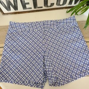 The Limited Cotton Shorts Blue White Geometric Pattern Size 8